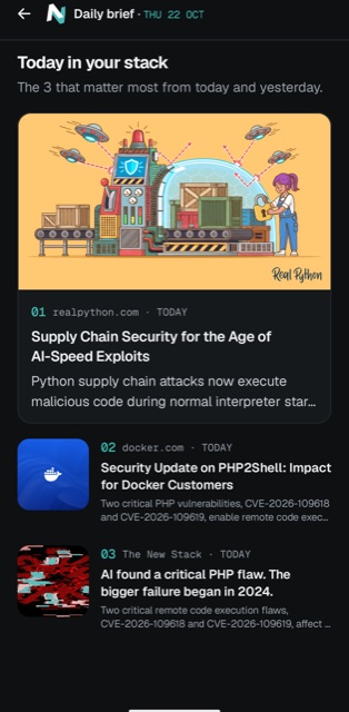 Daily brief in the Code News app
